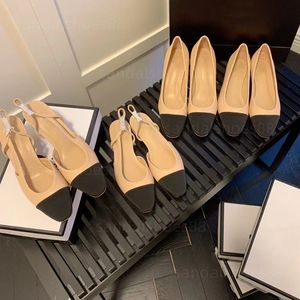 Designerschuhe Ballett Flats Slingback Heels Sandalen berühmte Frauen Kätzchen Heels Cap Toe Pumps Ballierina Flats Slipper Damen Leder Comfy Fomal Dress Schuhe