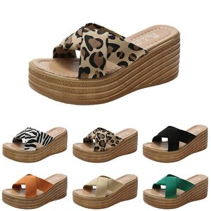 Slippers Fashion Sandals Women High Shoes Summer Platform Sneakers Triple White Black Brown Green Color 93