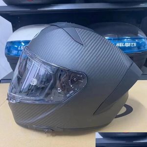 Caschi moto Fibra di carbonio Anti-Fog Lente Sterilizzazione Fodera Racing Fl Casco Drop Delivery Automobili Moto Accesso Otcex