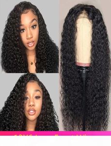 Encaracolado 13X6 Perucas Dianteiras Do Laço Com Cabelo Do Bebê Profundo Encaracolado Perucas Cheias Do Laço Para As Mulheres Negras 360 Lace Frontal Wig1583140