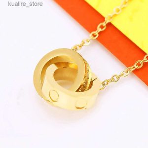 Pendant Necklaces ring Pendant Necklaces women stainless steel couple circle jewelry on the neck fashion Christmas Valentine Day Gifts wholesale L240311