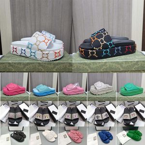 Designer -Objektträger Frauen Sandalen Pool Kissen Heels Baumwollstoff Stroh lässig Pantoffeln für Frühlings- und Herbst -Flat -Komfort -Plattform Gummi weiche Sohle Sliders