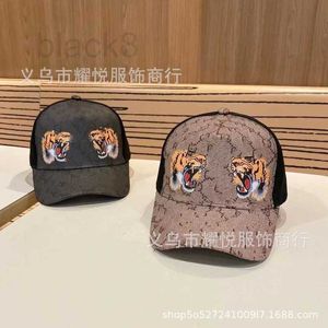 Бейсболки Дизайнерская летняя сетчатая шляпа с защитой от солнца, солнцезащитные мужские и женские бейсболки, двойная тигровая буква с граффити, корейская версия, кепка-утконос
