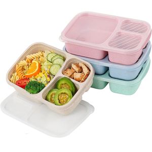 Wheat Straw Lunch Box Microwave Bento Boxs Packaging Dinner Service Quality Health Natural Student Portable Food Storage Box