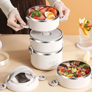 Lunch Bento Box Office Multilayer Stainless Steel Insulated Breakfast Box Portable Rice Bucket Storage Containers 240219