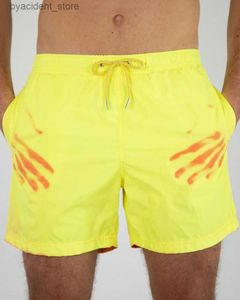 Homens Swimwear Mens mudança de cor shorts designer mens shorts verão swimwear Swim Shorts mens curto para homem curto L240312