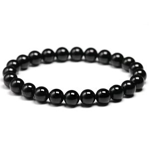 Natural Black Tourmaline Bracelet 6 8 10 mm Stone Beads Bracelet Gem Stone Energy Bracelet Men Yoga Energy Handmade Women Gift 240226