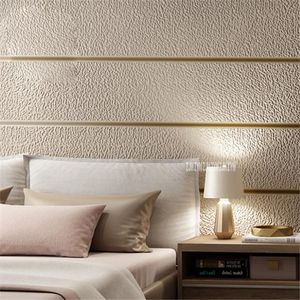 Modern Concise Deer Velvet Non Woven Wallpaper Horizontal Stripe Video Wallpaper Bedroom Suede Fabric TV Background249f