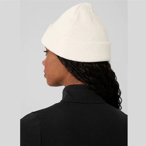 Knitted Hat Solid Letter Embroidered Sports Hat Winter Pure Cotton Casual Warmth and Windproof Beanie Sports Cap Black