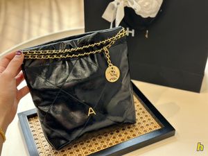 Mode 22 shoppingväskor 2023 kvinnors designer handväska lyxiga tote handväskor crossbody spegel kvalitet kedja koppling cc väska äkta läder kvinnor kedja lady axel väska