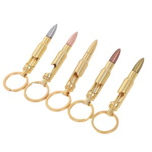 Bullet Shape Bottle Opener Shell Case Shaped Opener Keychain Metal Keychains Pendant Bar Keyring