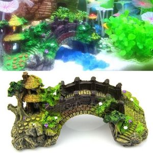 Manufacturer resin deocorations rockery ornaments ecological fish tank aquarium accessories with whole simulation bridge2421