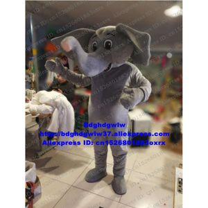 Mascote fantasias de elefante cinza elefishishish traje adulto desenho animado traje de caráter de abertura sessão de moda Morden zx2960