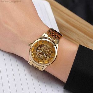 Wristwatches Classic Golden Dragon Vintage Mens Mechanical Automatic Watch