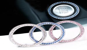 2xCar Crystal Tändning Key Ring Auto Push för att starta dekorativt strasslås Keyhole Rings4554383