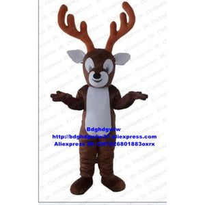 Mascot Costumes Brown Reindeer Moose Elk Wapiti Caribou Alces Deer Mascot Costume Cartoon Character Album of Painting World Exposition Zx1658