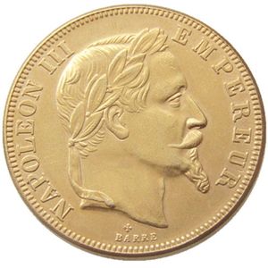 フランス1862 b -1869 b 5pcs選ばれた100フランのクラフトゴールドメッキコピーデコレーションレプリカコインホームデコレーション328e