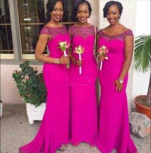 남아프리카 산호 신부 들러리 드레스 반 소매 긴 인어 파티 드레스 아름다운 레이스 브리 데마이드 드레스 플러스 크기 4015843