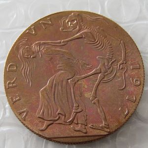 ALEMANHA VERDUN 1917 100% Cobre ou Prata Banhado MEDALHA DE BRONZE FUNDIDA POR KARL GOETZ INGLATERRA E FRANÇA COMO DEA Copiar Moedas352j