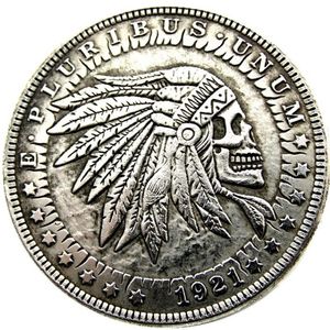HB25 Hobo Morgan Dollar Skull Zombie Skeleton Copy Coins Mässing Craft Ornament Home Decoration Accessories242x