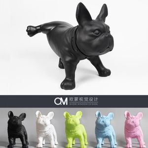 resin French Bulldog dog figurine vintage home decor crafts room decoration objects living room dog ornament resin animal statue2140