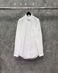 Camicia a righe da uomo originale 039s Camicetta di design a maniche lunghe in cotone pregiato bianco solido Slim Casual Affari di alta qualità Corea6747012