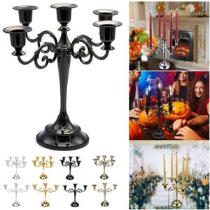 Candle Holders Antique Retro Holder European Vintage Metal Candlestick Silver Gold Plated Candelabra Table Centerpieces For Taper2461