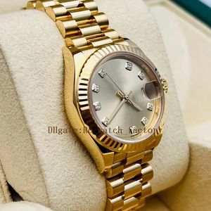 Relógio feminino 28mm dial 279178 movimento automático safira 18k ouro champanhe conjunto com diamantes menina relógios à prova dwaterproof água