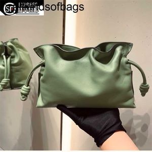 Lowees Luxus-Tasche Flamenco Lucky Napa, weicher Rindsleder-Riemen, Kordelzug, einzelne Schulter, schräger Kreuzrücken, Damen-Cy