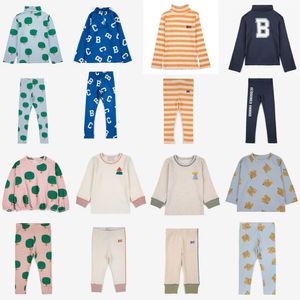Herbst BC Kids Langarm T-Shirts und Legging Set Brand Winter Girl Boy Homewear Set Printed Children Tee Pant Anzug 240403