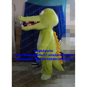 Mascot Costumes Green Crocodile Alligator Mascot Costume Adult Cartoon Character Outfit Suit Company Celebration Beauty Parlor Zx818