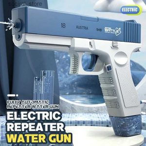 Zabawki Gun Automatyczne elektryczne pistolet wodny dla dzieci Blaster Water Pistolety Naładowanie Basen Blaster Baser na zewnątrz letnia gra wodna L240311