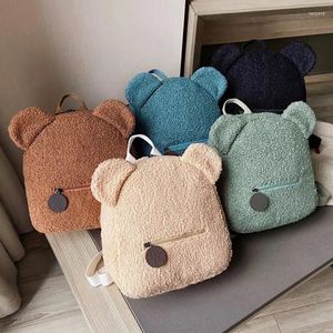 School Bags Shoulder Backpack Female Bag Autumn And Winter Korean Version Cute Bear Ear Parent-child Wholesale