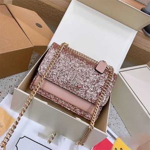 حقائب مصممي الفاخرون أكياس Klare Leather Women Crossbody Chain Bag Blingbling Counter Bag Bags Pursee 240215