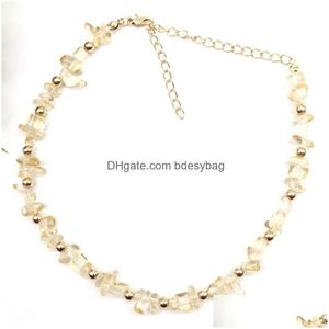 Pendanthalsband Irregar Natural Energy Crystal Stone Beaded Chain Chokers For Women Girl Party Club Deced Smycken Drop Delivery Pend DH6YJ