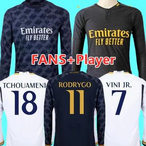 23 24 Real Madrids Langarm BELLINGHAM Fußballtrikot 2023 MODRIC ALABA VINI JR Hemd RODRYGO VALVERDE TCHOUAMENI ARDA GULER KROOS Fußballuniform