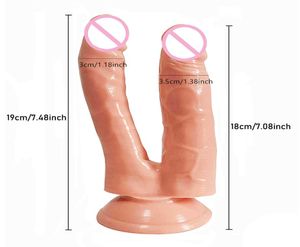 Produkter dildos dubbel dildo sexpenetration vagina och anus realistisk penis framgångsrik erotiska fallsteksaker för kvinnor onani1098055