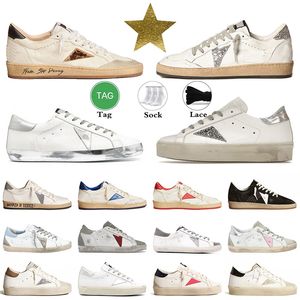 Big Size 45 Classic Golden Goode Sneakers Mens Dress Shoes Superstars White Silver äkta läder Snow Leopard Dirty Men Designer Platform Shoe Women Trainers