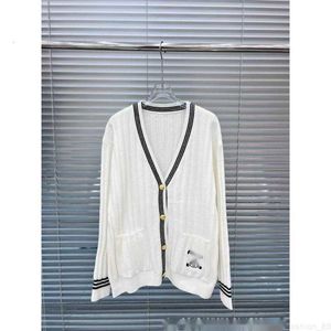 designer 23 early autumn niche design vertical letter embroidered knitted cardigan AH7Y