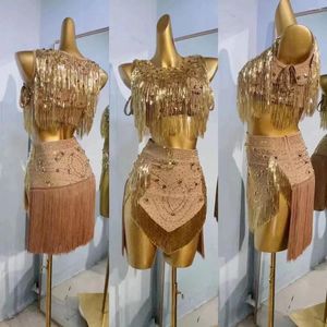 Сценическая одежда 2024, женская юбка для латинских танцев по индивидуальному заказу с бриллиантовой кисточкой, элитная юбка, танго-чача, профессиональное платье для выступлений
