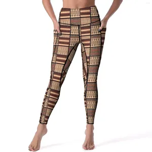 Women's Leggings Retro African Yoga Pants Sexy Vintage Print Custom High Waist Work Out Leggins Lady Fashion Quick-Dry Sports Tights