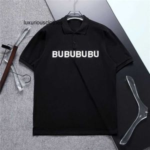 メンズTシャツサマーメンズTシャツファッションデザイナーポロシャツバーベリーラーペルショートスリーブTシャツビジネスメンズTシャツ大規模M-3XLポロシャツ新しいスタイル