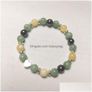 Braccialetti con ciondoli fatti a mano in pietra naturale con perline 8 mm Party Club Yoga gioielli di compleanno per uomo donna consegna di goccia Dh61D