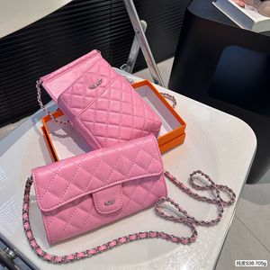 2-w-1 torba na telefon komórkowy makijaż designerka dla kobiet torba na ramię 21,5 cm skórzana kontrola diamentu Srebrna sprzęt luksusowa torebka crossbody torba wielofunkcyjna torba na kartę portfel