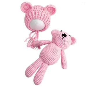 Hats Lovely Infant Baby Knitting Crochet Beanies Hat With Doll Toy Set Born Boy Girl Pography Prop Outfit Clothes Costume