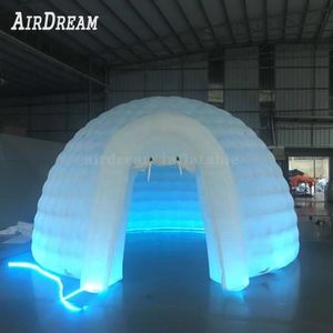 wholesale 10m 32.8ft dia Popular oxford cloth white inflatable igloo dome tent with blower for service equipment