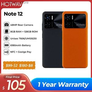 Mobiltelefone Hotav Note 12 Telefon 6,8 Zoll Android 13 90 Hz 20 W Schnelllade-Smartphone 8 GB + 128 GB 48 MP NFC 6180 mAh Telefon Q240312