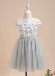 Girl Dresses A-line Boat Neck Knee-Length Lace/Tulle Flower Dress/Wedding Party Dresses/Flower