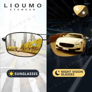 선글라스 Lioumo 고품질 합금 편광 남성 Pochromic Night Vison Goggle Chameleon 여성을위한 안경 Zonnebril