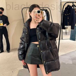 Women's Down Parkas Designer CE Home's 2023 Winter New Trimphal Arch Mid Length Black Coat Goose Duck Warm Stouth Oil Goods wlxc